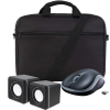 J-TECH 10632 15.6 Su Geçirmez Laptop Çanta + 1200DPI Kablosuz Mouse + PC Hoparlör 1+1 Speaker