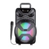 Platoon PL-4582 BT USB SD 8 İNÇ BÜYÜK Mikrofonlu Anfi Yüksek SES Taşınabilir RGB Işıklı Hoparlör