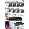8 Kameralı IP Set 500GB 9060 5MP Mikrofonlu HD Gece Renkli Güvenlik Kamerası Sistemi -Cepten izle
