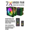 GamX Tuş ve Kumandalı 7x120 mm Gerçek ARGB Fanlı (Psu Yok) Gaming Akvaryum Bilgisayar Kasası