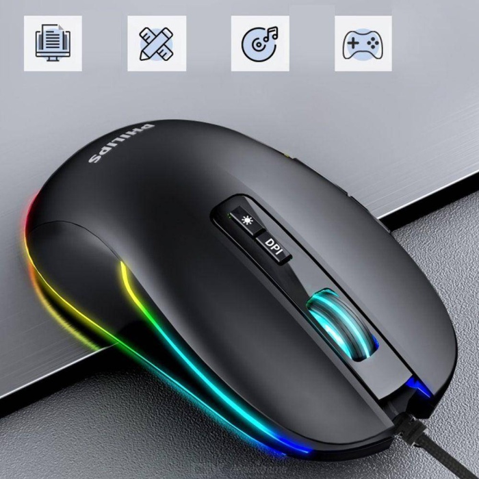 Philips SPK9414 G414 Rgb 3600 dpı Gaming Oyuncu Mouse 7 Tuş