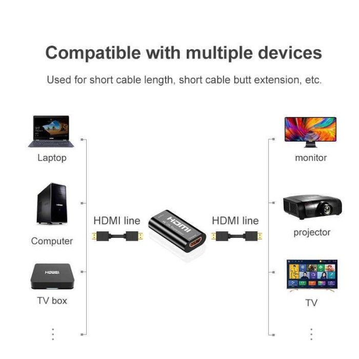 J-Tech EX2023 HDMI Uzatıcı 4K 1080P 25m in 15m out Repeater 40MT