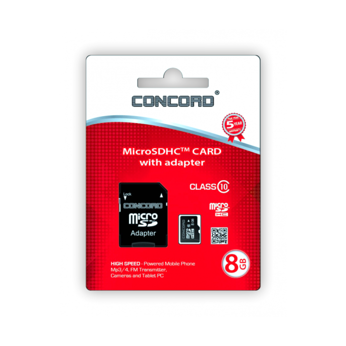 8 Gb Micro SD Adaptör Dahil Hafıza Kartı Concord C-M8