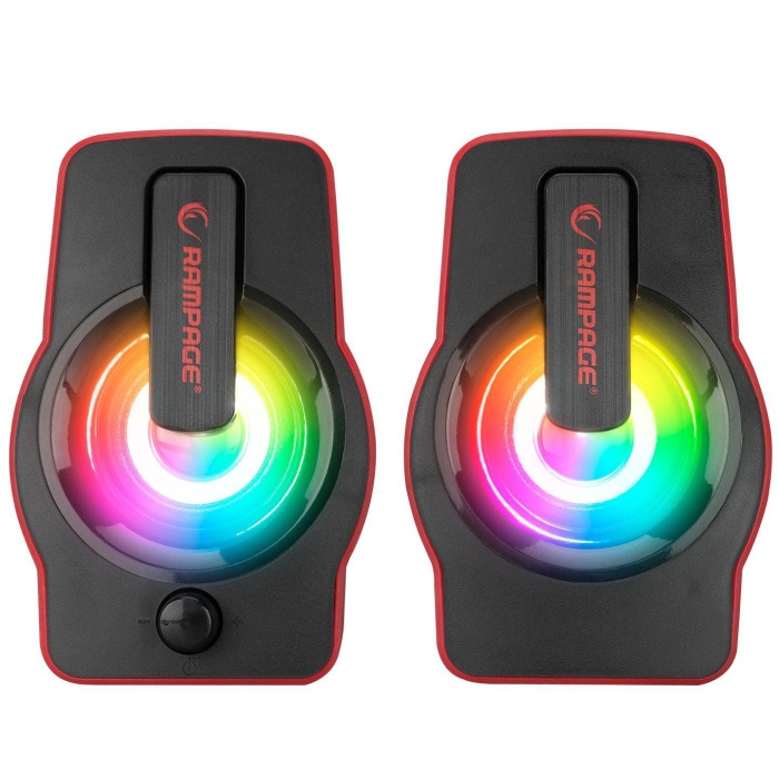 Rampage RMS-G7 FALSETTO 2.0 6 Watt RGB Ledli Kırmızı Multimedia Gaming USB Speaker