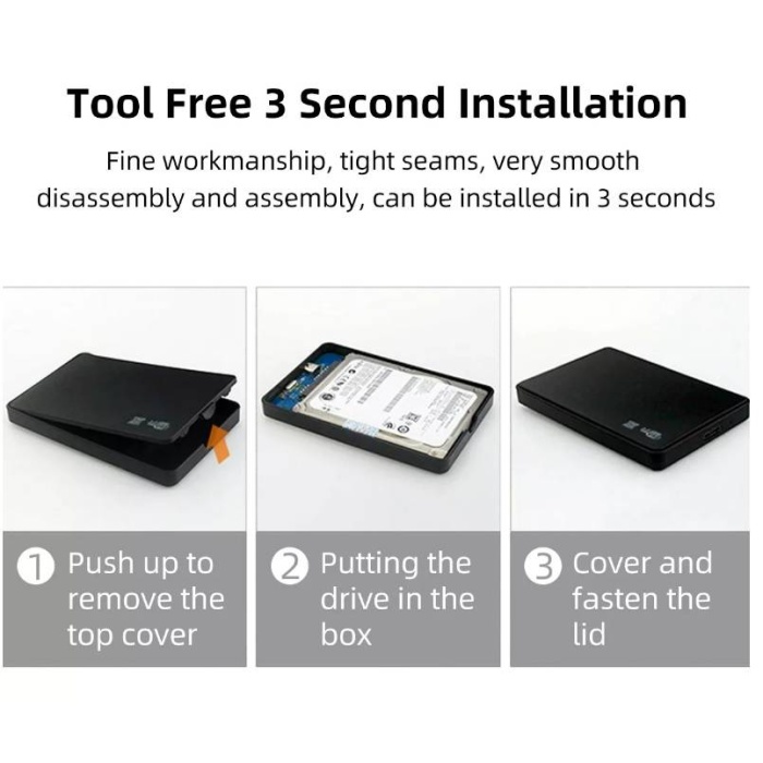 J-Tech Supported 2.5 inch Usb 2.0 Sata SSD/HDD Harddisk Kutusu