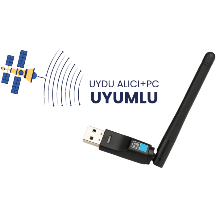 Concord W-7 300Mbps Usb Antenli Uydu Alıcılı+ PC WiFi Kablosuz Alıcı Adaptör MTK7601 Chipset WLAN