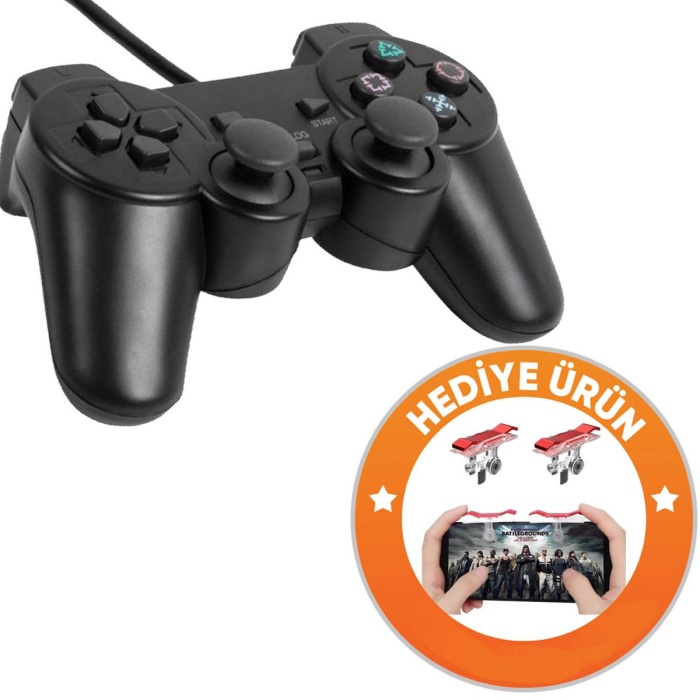 Concord W09 PC Uyumlu Joystick Titresimli + PUBG Oyuncu Nişan Ateş Tetik Çift C-850+PUBG W09 Hediye
