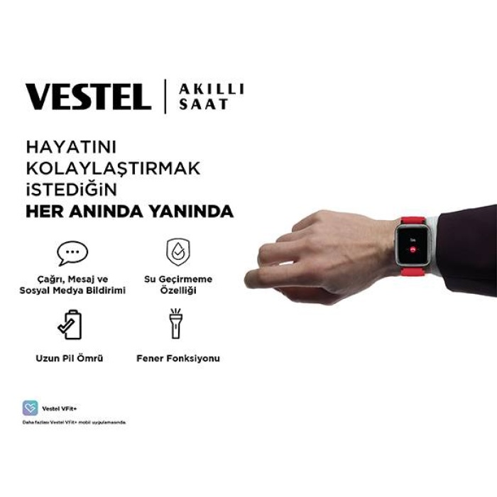 Vestel Akıllı Saat Mavi -Siyah Kordon hediyeli Vestel Türkiye Garantili