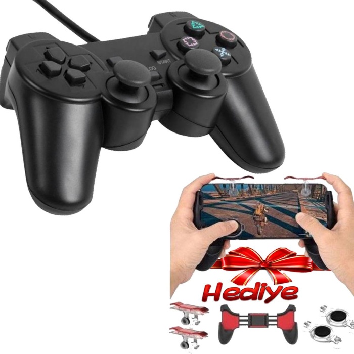 Concord W10 PC Uyumlu Joystick Titresimli + PUBG Oyun Kolu GamePAD Concord C-850+PUBG W10 Hediye