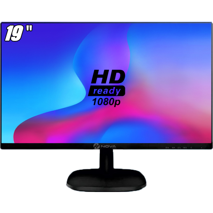 Nova 19 5MS HDMI+VGA+USB+RCA Ses Full HD Pro LED Monitör NVC-LED19A