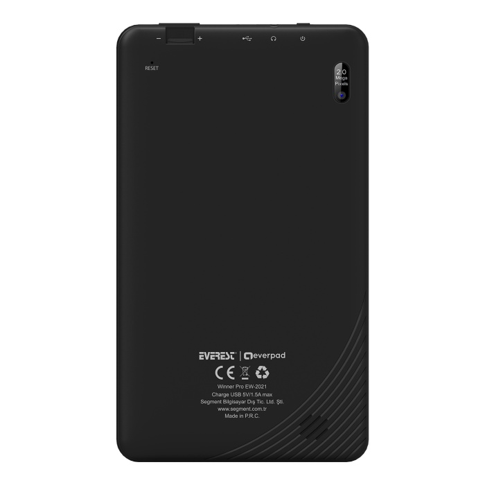 Everest WİNNER PRO Wifi+BT 2*Kamera 7 LCD Ekran A100 Quard Core 2GB+16GB And.10 OS Tablet PC -Siyah