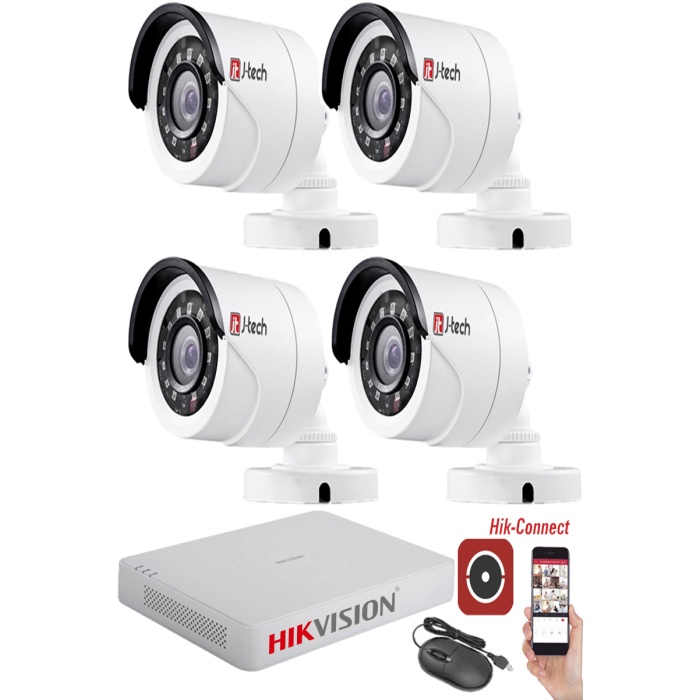 GV12 Hikvision DS-7104HGHI-K1 DVR + 4 Kamera 2MP 1080P HD Güvenlik Seti