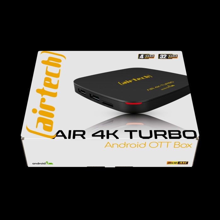 Airtech 4K TURBO 4GB/32GB Mediabox 4K Ultra HD Android 9 TV Box MyBox Netflix Youtube