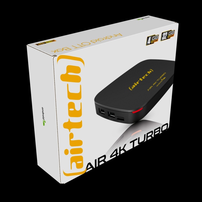 Airtech 4K TURBO 4GB/32GB Mediabox 4K Ultra HD Android 9 TV Box MyBox Netflix Youtube