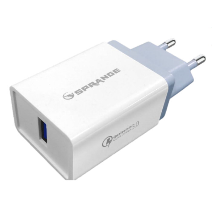 Sprange QC-30 18W - 5V 3A Qualcomm Quick Charge 3.0 Hızlı Şarj Başlık Adaptör Charger