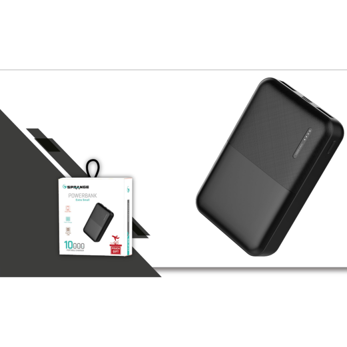 Sprange SR-P27 10000mAh Cep Boy Portable Fast Charger Taşınabilir PowerBank ( Kılıf Hediyeli )