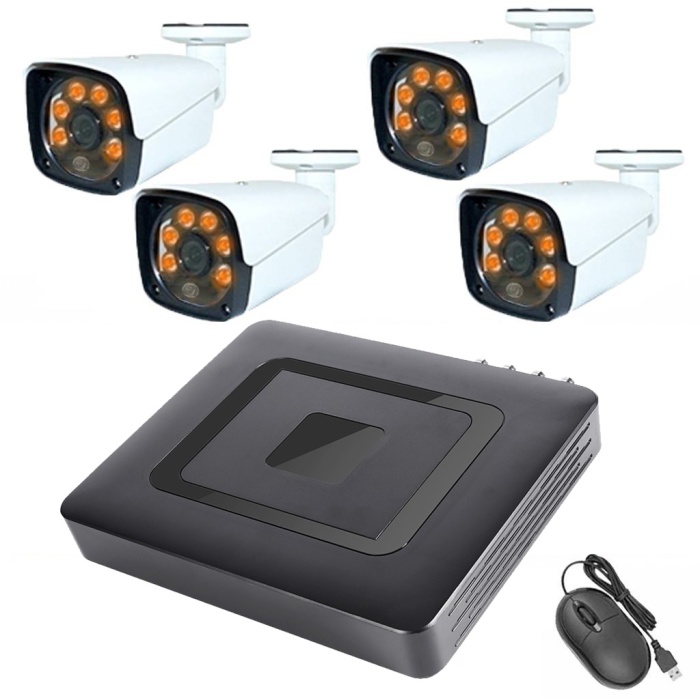J-Tech 4 Kamera GECE Renkli ColorVU WARM LİGHT 5MP SONY HD LENS 1080P+H265 XMEYE HİBRİT Kayıt Cihazı