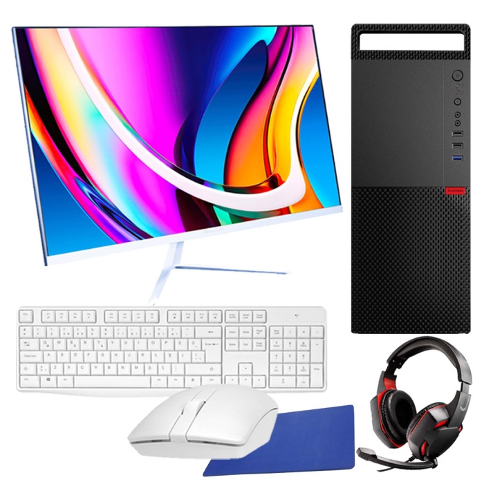 J-TECH R237 i3 2100 8GB RAM 128GB SSD 24 Beyaz LED FHD Wi-Fi Masaüstü Bilgisayar