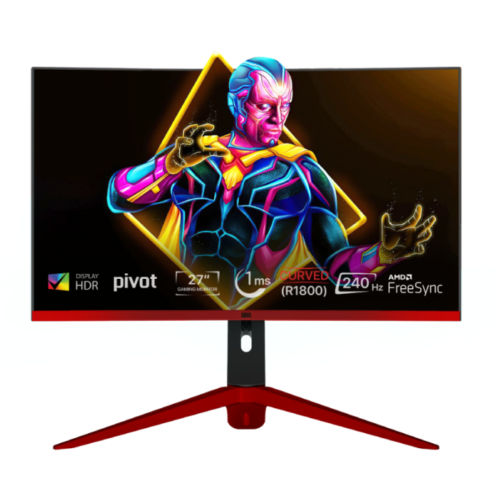 Dragos VISION V27240 27 İnç 1Ms 240Hz DP Hdmi FHD Curved Pivot Hoparlörlü Pro Gaming Monitor