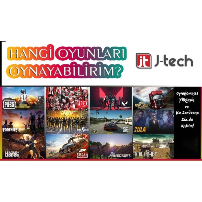 J-TECH GX364 i7 720 8GB RAM 512GB SSD Nvidia GT740 4GB 128Bit E.Kartı Wi-Fi Oyuncu Bilgisayarı