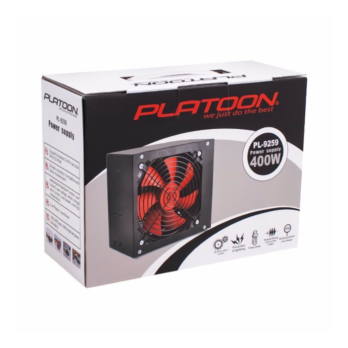 Platoon PL-9259 400W Gaming PC Power Supply 12cm Geniş Fan Güç Kaynağı