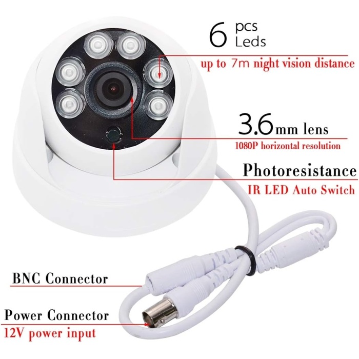 J-Tech 2033 Gece Renkli Warm Light 5MP SONY LENS 1080P AHD DOME Güvenlik Kamera