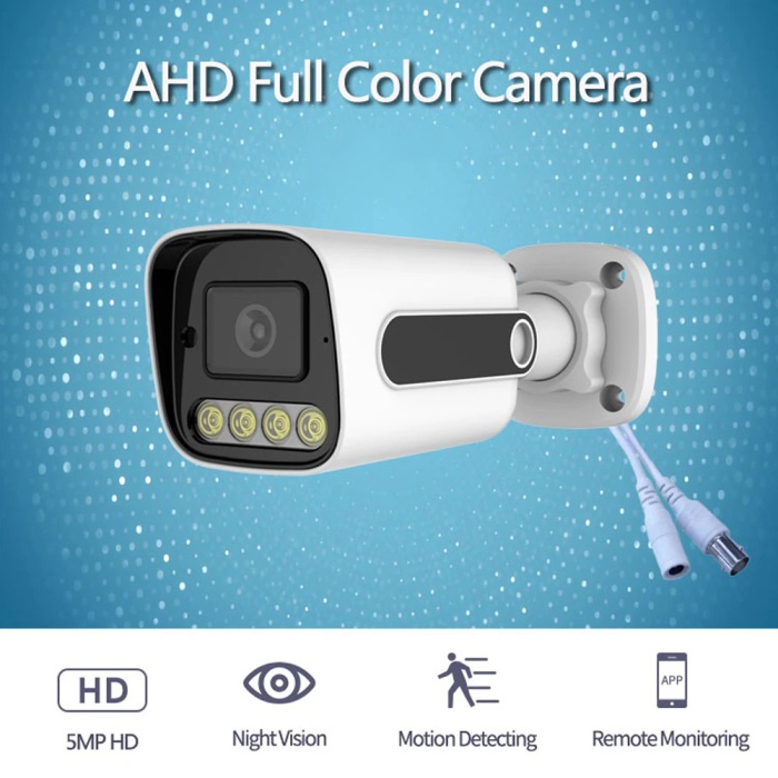 J-TECH 3010 5MP SONY LENS Gece Renkli Warm Light 1080P AHD Güvenlik Kamera