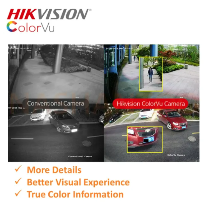 HIKVISION Dome DS-2CD1327G0-LUF Gece Renkli PoE 2MP IP Dahili Sesli Kamera ColorVu H.265+IP67