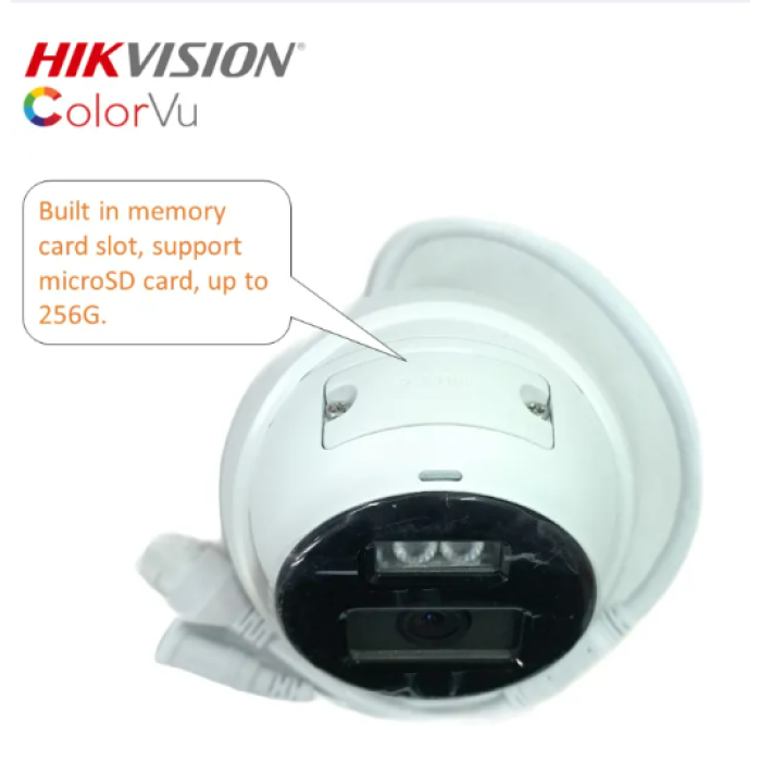 HIKVISION Dome DS-2CD1347G0-LUF Gece Renkli PoE 4MP IP Dahili Sesli Kamera ColorVu H.265+IP67