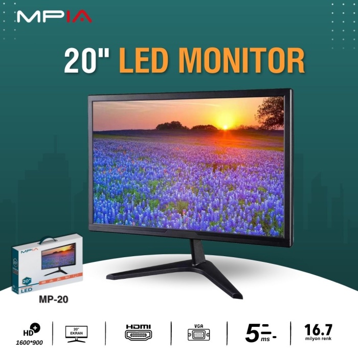 MPiA MP-20 20 inç FullHD 5ms 60Hz HDMI+VGA 1600x900 LED Monitör