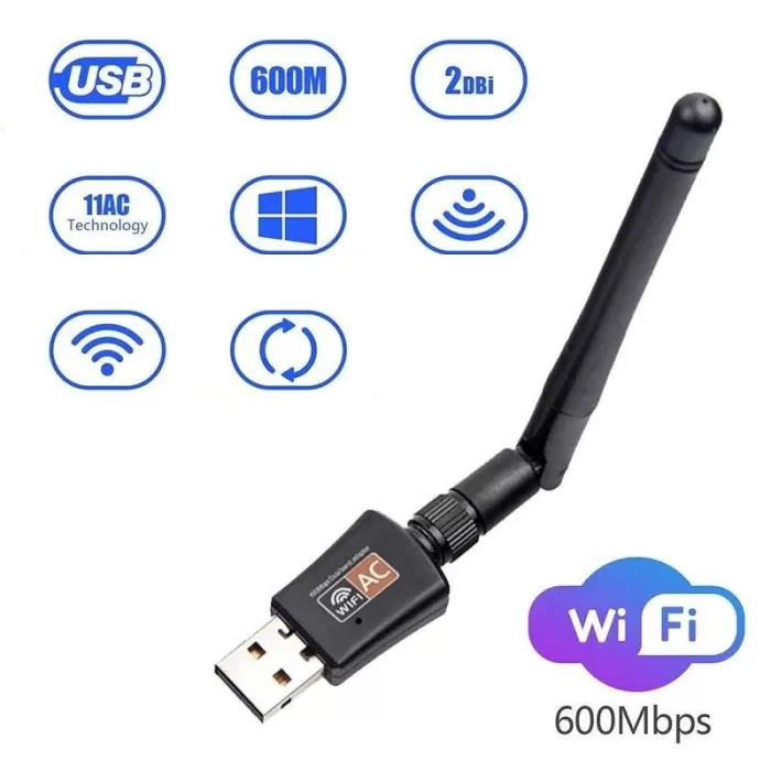 Platoon PL-9334 600Mbps Antenli 2Dbi Usb WiFi Kablosuz Alıcı Adaptör WLAN