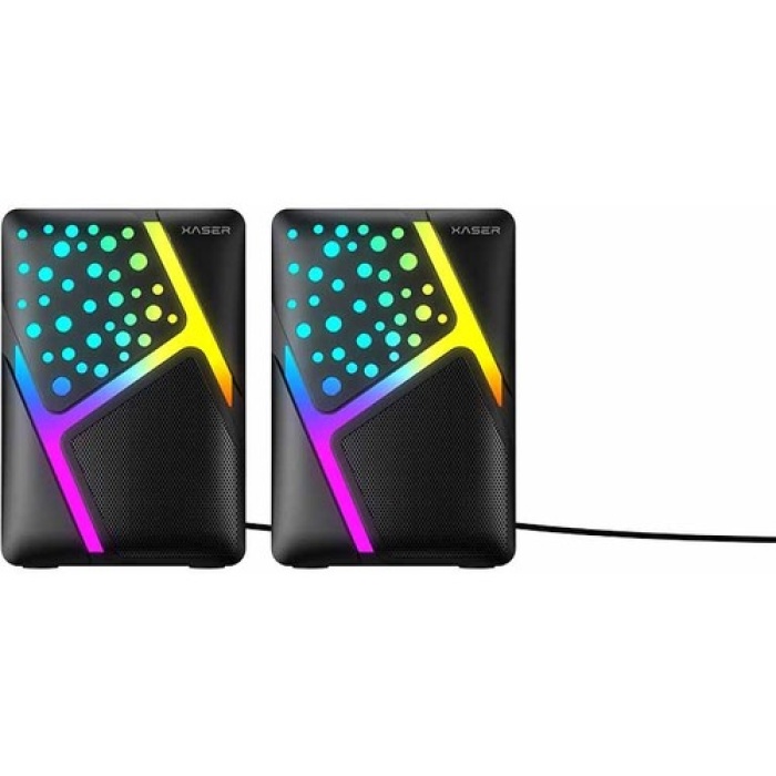 Xaser XS-SK763 USB RGB Işıklı Multimedia 3W*2 Siyah Gaming Oyuncu Speaker Hoparlör