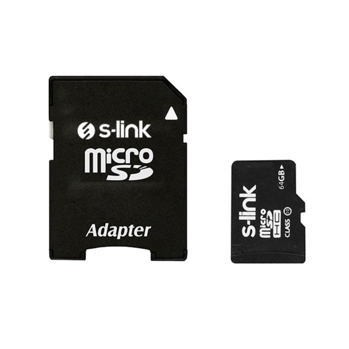 S-link SL-TF264 64 GB Class10 Adaptörlü Micro SD Kart Bellek