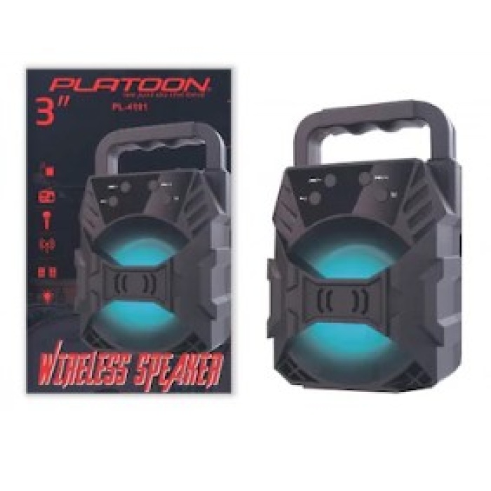 Platoon PL-4191 BT USB SD 3 İNÇ Bluetooth RGB Işıklı Taşınabilir Hoparlör