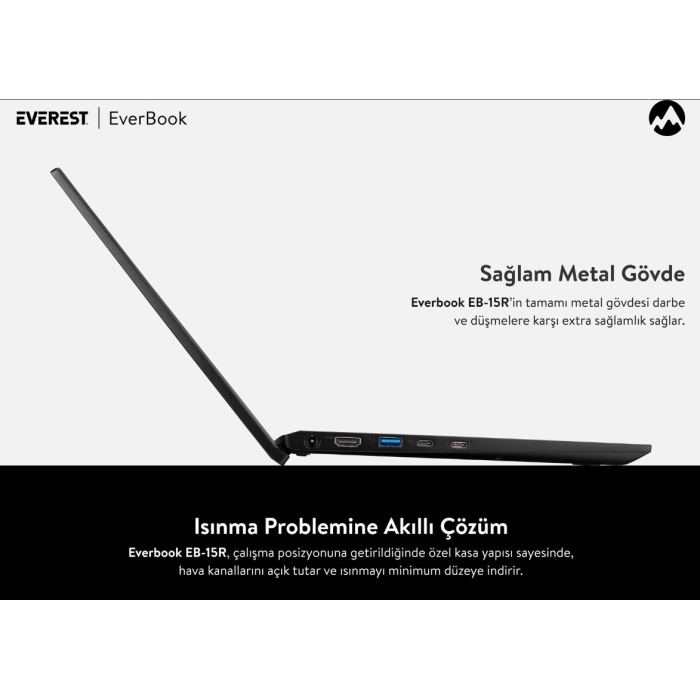 Everest Everbook Core i5 1135G7 8GB RAM 500GB NVME M.2 SSD 15.6 iPS Usb 3.2 RGB Klavye Laptop WİN10 HOME