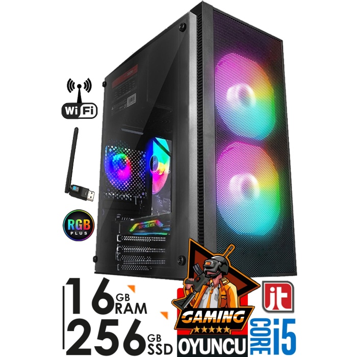 J-TECH G394 i5 2400 3.40GHz 16GB RAM 256GB SSD 4GB DDR5 R7240 E.KARTI Oyuncu Bilgisayar Kasası