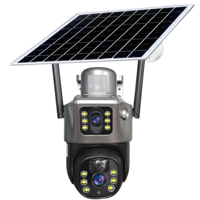 MPIA MIKA-4G 3+3MP 4K 4G Sim Kartlı Güneş Panel Dual Lens Solar 12000mAH Alarmlı Mikrofon 360 PTZ Türkçe Uygulama Güvenlik Kamera