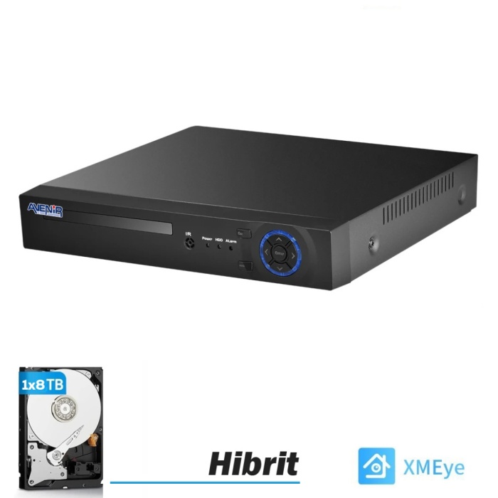 Avenir AV-TC04S 4 Kanal 5IN1 XMeye H.265 Full HD 1080P Hibrit DVR Kayıt Cihazı