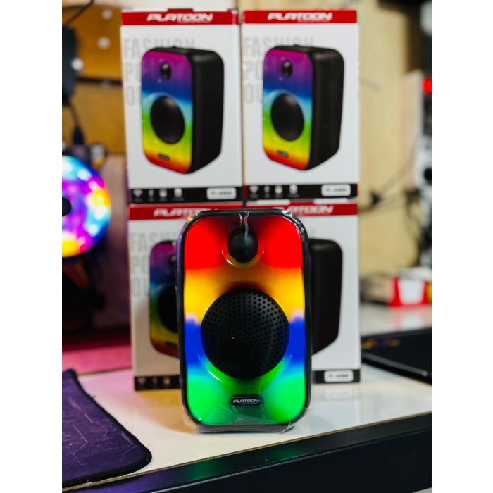 Platoon PL-4466 RGB Hafıza Kartı SD ve USB Girişli Bluetooth Taşınabilir Speaker Hoparlör