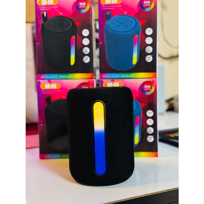 BS-03 RGB Hafıza Kartı SD ve USB Girişli Bluetooth Taşınabilir Speaker Hoparlör