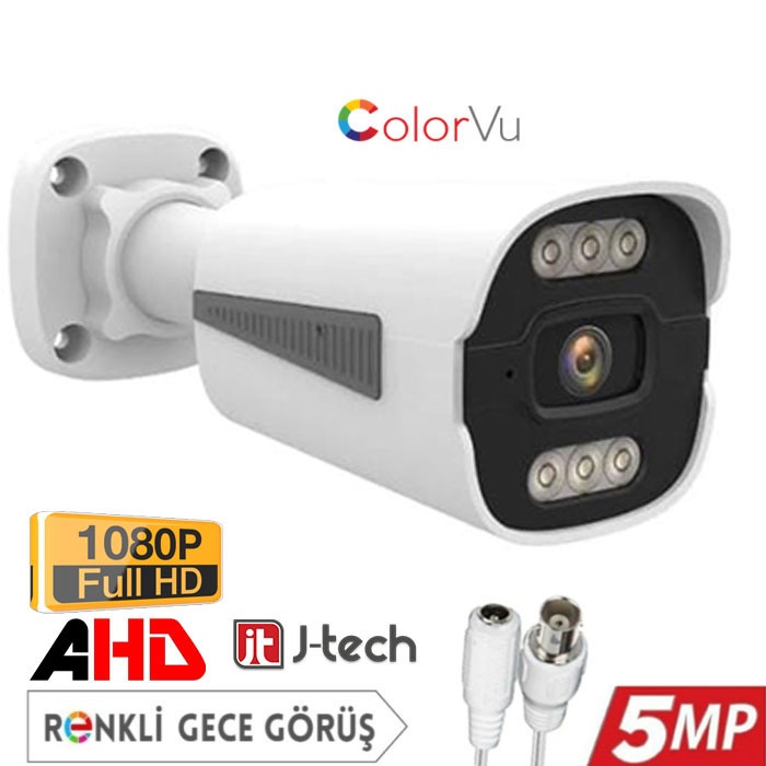 J-TECH 3060 5MP SONY LENS Gece Gündüz Renkli Warm Light 1080P AHD Güvenlik Kamera