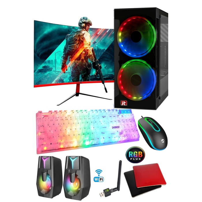 J-TECH Trustier i5 2400 3.40Ghz 16GB RAM 256GB SSD 24 inç FHD Monitör  Wi-Fi Masaüstü Bilgisayar