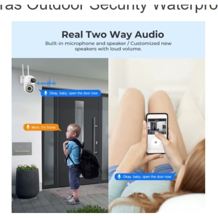 O-KAM PRO APP WSP-345 4MP Çift Kamera PTZ Kablosuz Wifi IP Sesli Kamera