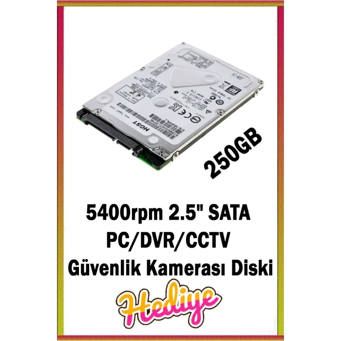 4 Kameralı AHD Set 250GB 3060- 5MP Sony Lensli HD Gece Renkli Güvenlik Kamerası Sistemi -Cepten izle