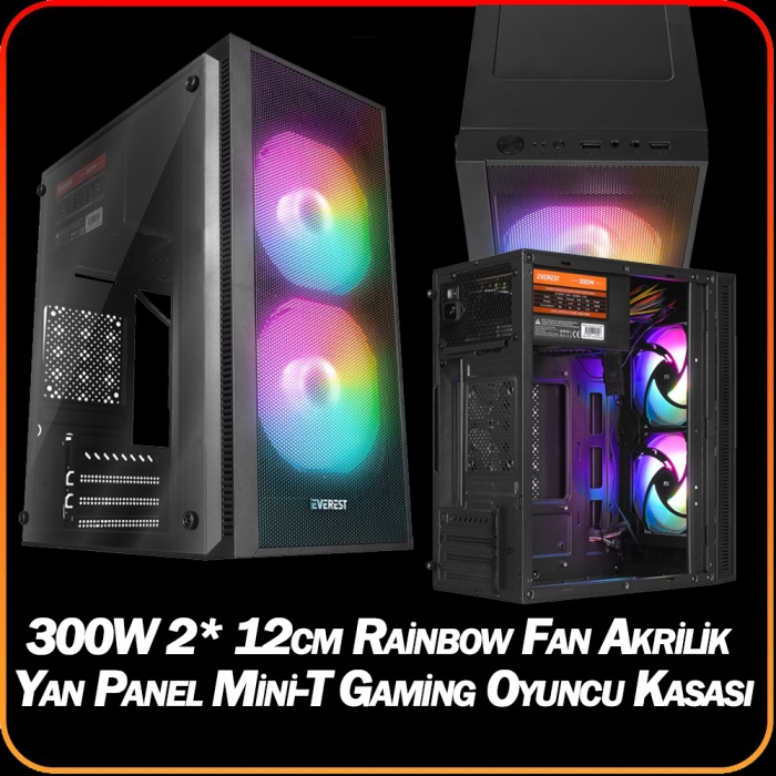 J-TECH Relative i5-2300 3.10GHz 16GB RAM 2TB SSD 4GB DDR5 R7 EKRAN KARTI 24 Curved Oyuncu Bilgisayarı