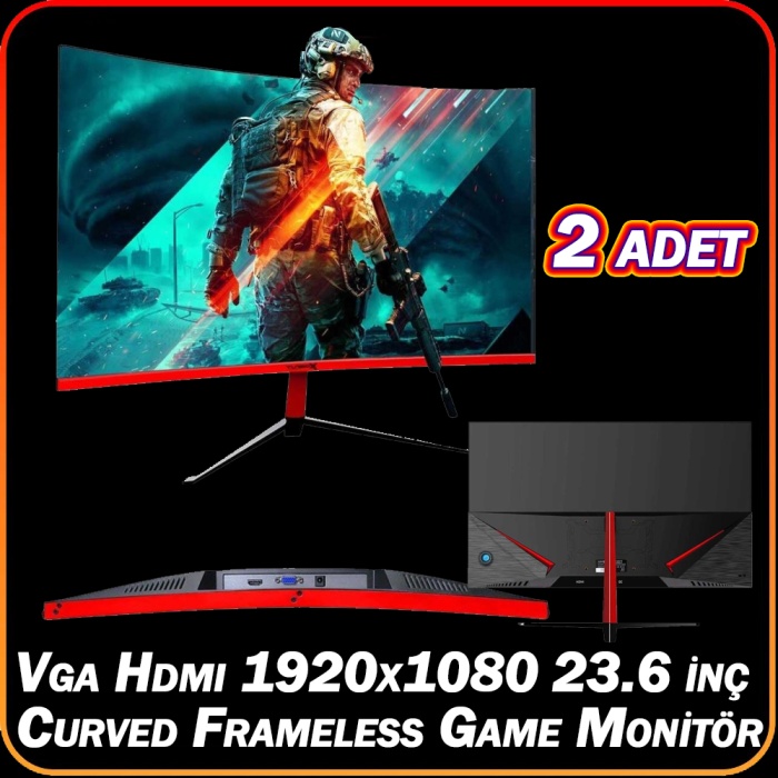J-TECH Dual i5-2300 3.10GHz 16GB RAM 256GB SSD 4GB DDR5 R7 EKRAN KARTI 24 Çift Curved Gaming PC