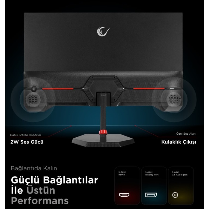 Rampage CRIMSON 27 200Hz 0.5ms Fast IPS FHD Dahili Hoparlör Freesync/G-Sync PC Flat Oyuncu Monitörü ( CR27R200 )