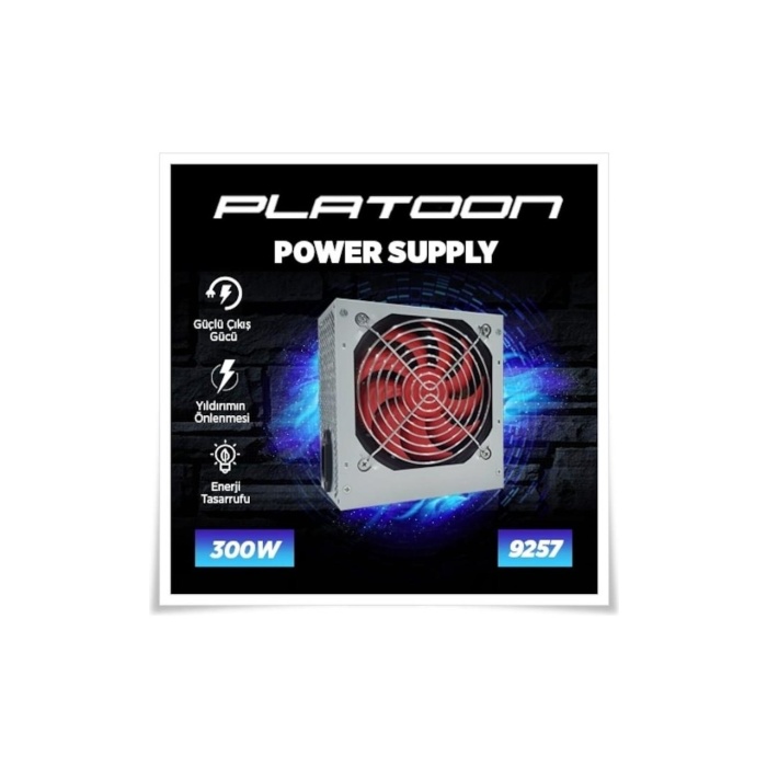 Platoon PL-9257 300W Gaming Pc Power Supply 12cm Geniş Fan Güç Kaynağı