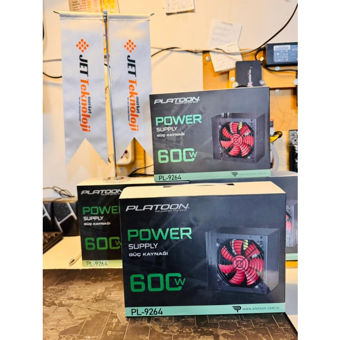 Platoon PL-9264 600W Gaming Pc Power Supply 12cm Geniş Fan Güç Kaynağı