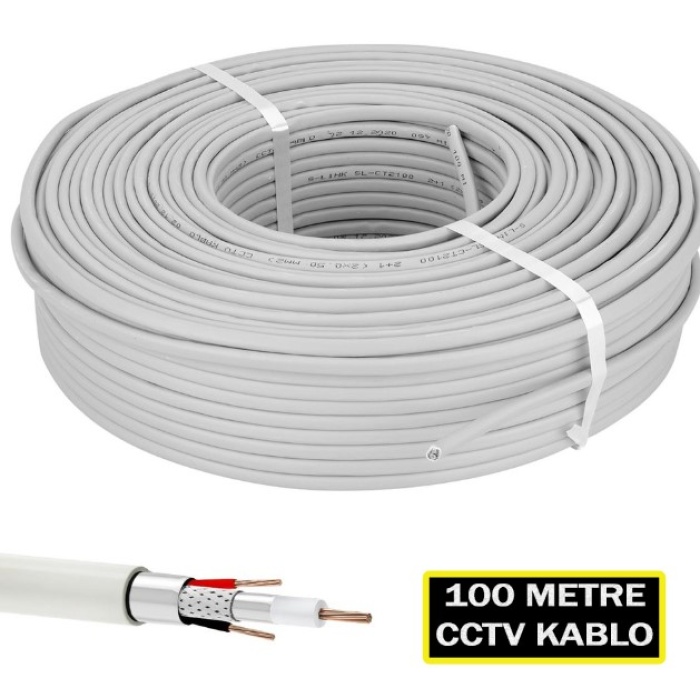 100 Metre C100 2+1 CCTV AHD Kamera Kablo